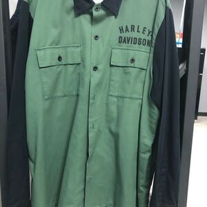 Harley Davidson Men’s Racing Colorblock  Long Sleeve Shirt